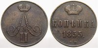 Polen Cu 1 Kopeke 1855 BM Alexander II 1855-1881. Sehr schön+