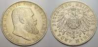 Württemberg 5 Mark Wilhelm II. 1891-1918.