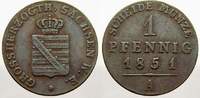 Sachsen-Weimar-Eisenach Cu Pfennig Carl Friedrich 1828-1853.