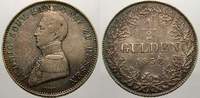 Hessen-Homburg 1/2 Gulden 1838 Landgraf Ludwig Wilhelm Friedrich 1829-1839. Fast vorzüglich mit schöner Patina
