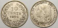 Niederlande 10 Cents 1894 Wilhelmina I. 1890-1948. Sehr schön