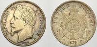Frankreich 1 Francs 1870 BB Napoleon III. 1852-1870. Fast vorzüglich-vorzüglich von EA!