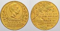 Preußen Vergoldete Bronzemedaille 1910 Wilhelm II. 1888-1918. Kl. Kratzer im Revers. Vorzüglich