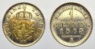 Brandenburg-Preußen Pfennig Probe in Nickel 1865 A Wilhelm I. 1861-1888. Selten. Sehr schön+