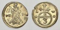 Braunschweig-Calenberg-Hannover Ausbeute 3 Pfennig Johann Friedrich 1665-1679. -