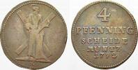 Braunschweig-Calenberg-Hannover Ausbeute Cu 4 Pfennig Georg III. 1760-1820. -