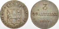Italien-Toskana Cu.-3 Quattrini 1839 Leopoldo II. di Lorena, 1824-1859. Vorzüglich mit schöner Patina