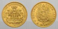 Hamburg 5 Mark (Gold) 1877 J Fast vorzüglich