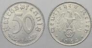 Drittes Reich 50 Reichspfennig 1944 B Kl. Schrötlingsfehler. Vorzüglich-stempelglanz