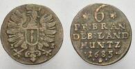 Brandenburg-Preußen 6 Pfennig Friedrich Wilhelm, der Große Kurfürst 1640-1688. -