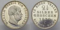 Brandenburg-Preußen 2 1/2 Silbergroschen 1870 C Wilhelm I. 1861-1888. Selten in dieser Erhaltung. Polierte Platte