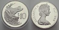 Fidschi 10 Dollars 1986 Elizabeth II. seit 1952. Polierte Platte
