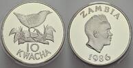 Sambia 10 Kwacha 1986 Republik seit 1964. Polierte Platte