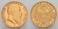 Baden 10 Mark (Gold) 1905 Friedrich I. 1856-1907. Vorzüglich