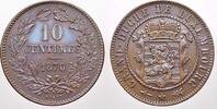 Luxemburg Cu 10 Centimes 1870 Guillaume III. 1849-1890. Fast stempelglanz mit schöner Patina und Glanz