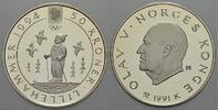 50 Kronen (Lillehammer) 1991 Norwegen Harald V. seit 1991. Polierte Platte