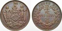 British North Borneo Cu One Cent 1889 H Britisch Protectorate. Fast vorzüglich mit schöner Patina