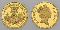 Fidschi 10 Dollars (Gold) 2003 Elizabeth II. seit 1952. Polierte Platte, kleine rote Flecke
