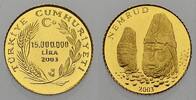 15.000.000 Lira (Gold) 2003 Türkei Republik seit 1921. Polierte Platte