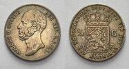 Niederlande 1/2 Gulden 1848 Willem II. 1840-1849. Sehr schön+ mit schöner Patina