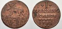 Anhalt-Bernburg Cu Pfennig 1753 I Victor Friedrich 1721-1765. Sehr schön+