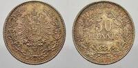 Kleinmünzen 50 Pfennig 1877 G Vorzüglich-stempelglanz mit schöner Patina