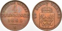 Brandenburg-Preußen Cu 4 Pfennig Wilhelm I. 1861-1888. -