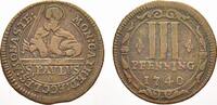 Münster, Domkapitel Cu 3 Pfennig -
