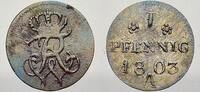 Brandenburg-Preußen 1 Pfennig 1803 A Friedrich Wilhelm III. 1797-1840. Sehr schön+