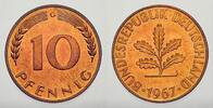 Bundesrepublik Deutschland 10 Pfennig 1967 G Feinste Stempelglanz