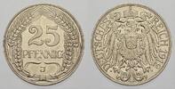 Kleinmünzen 25 Pfennig 1912 J Vorzüglich