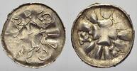 Halle-Giebichenstein Denar Otto III. 983-1002. Selten. Übliche Prägeschwäche auf dem Avers. Sehr sch