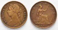Großbritannien 1 Farthing Bronze 1887 Victoria 1837-1901. Vorzüglich