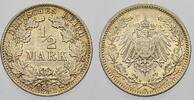 Kleinmünzen 1/2 Mark 1916 A Stempelglanz mit schöner Patina