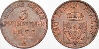 Brandenburg-Preußen Cu 3 Pfennig 1873 A Wilhelm I. 1861-1888. Kl. Flecken, fast vorzüglich mit Prägeglanz