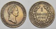 1 Zloty 1830  FH Polen Nikolaus I. von Rußland 1825-1855. Fast vorzüglich mit schöner Patina
