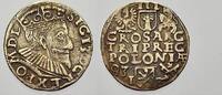 Polen 3 Gröscher 1 1593 I Sigismund III. 1587-1632. Sehr schön+ mit schöner Patina