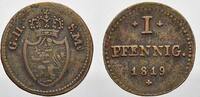 Hessen-Darmstadt Cu 1 Pfennig Ludwig I. 1806-1830. -