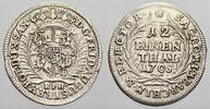 Sachsen-Albertinische Linie 1/12 Taler (Doppelgroschen) Friedrich August I. 1694-1733, , 1697 König von Polen und Großfürst von Litauen. -