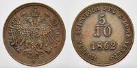 Haus Habsburg Cu 5/10 Soldo Franz Joseph I. 1848-1916. -