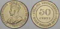 Straits Settlements 50 Cents Britische Kolonie 1837-1939. -