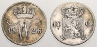 Niederlande 10 Cent 1828 Willem I. 1815-1840. Sehr schön+