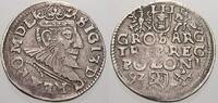 3 Gröscher. 1 1592  I Polen Sigismund III. 1587-1632. Min. Prägeschwäche, sehr schön+