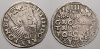 Polen 3 Gröscher 1 1589 ID Sigismund III. 1587-1632. Sehr schön+