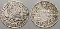 Polen 3 Gröscher 1 1591 IF Sigismund III. 1587-1632. Fast vorzüglich