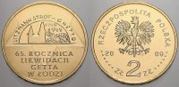 Polen-Republik 1990 bis Heute 2 Zlote (Getto Lodz) 2009 Republik Polen seit 1990. Unzirkuliert