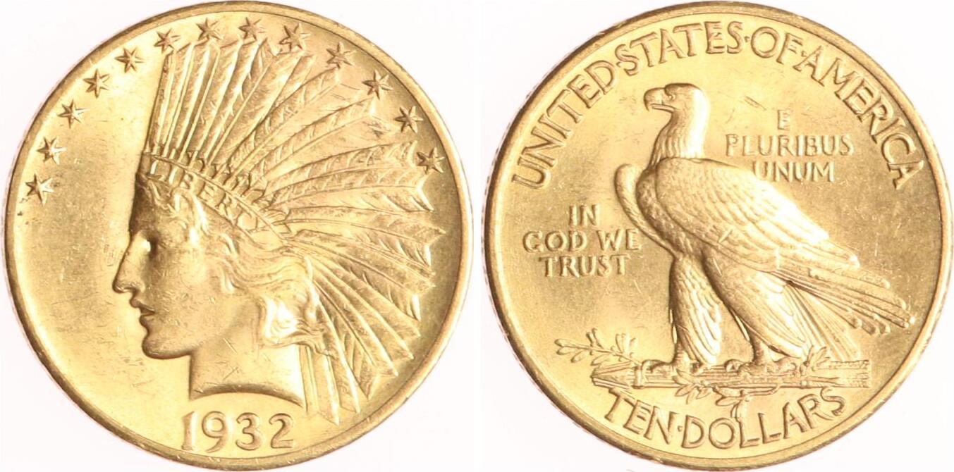 USA 10 Dollars 1932 Indian Head Vorz glich MA Shops usa-10-dollars-1932-indian-head-vorz-glich-ma-shops