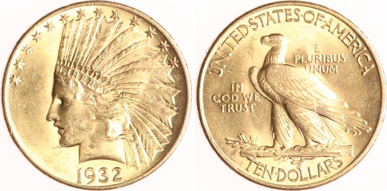 USA 10 Dollars 1932 Indian Head Vorz glich MA Shops usa-10-dollars-1932-indian-head-vorz-glich-ma-shops