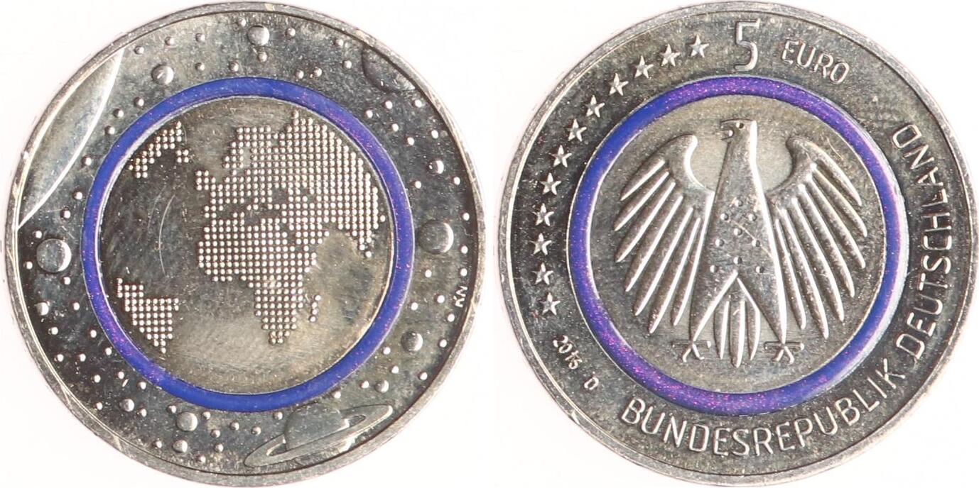 5 Euro Münze 2016 Blauer Planet Wert Bundesrepublik Deutschland 5 Euro 2016 D Blauer Planet. Bankfrisch | MA