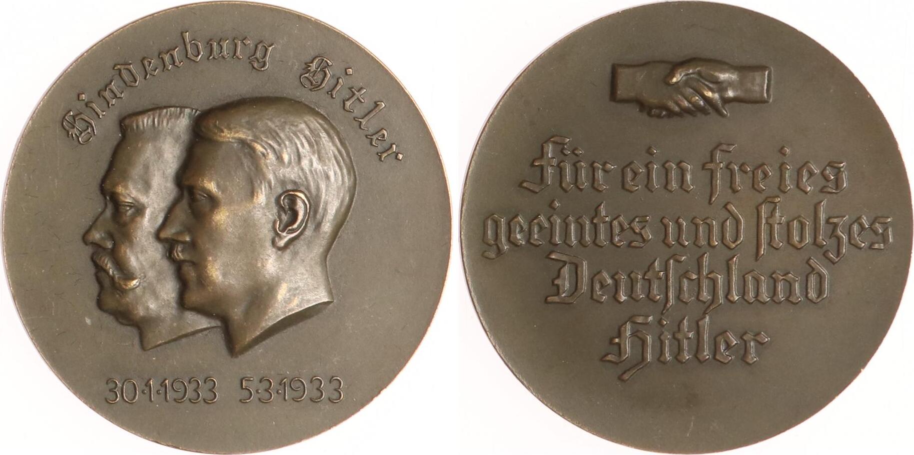 Drittes Reich Bronzemedaille 1933 Auf die Reichstagswahl. Fast